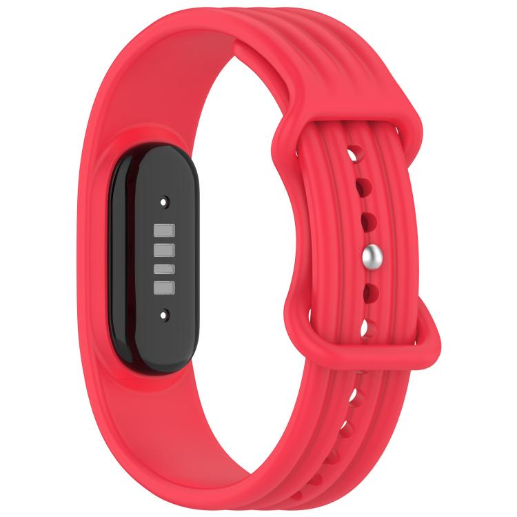 Vertical Texture Butterfly Buckle Solid Color Silicone Watch Band, For Google Fitbit Air