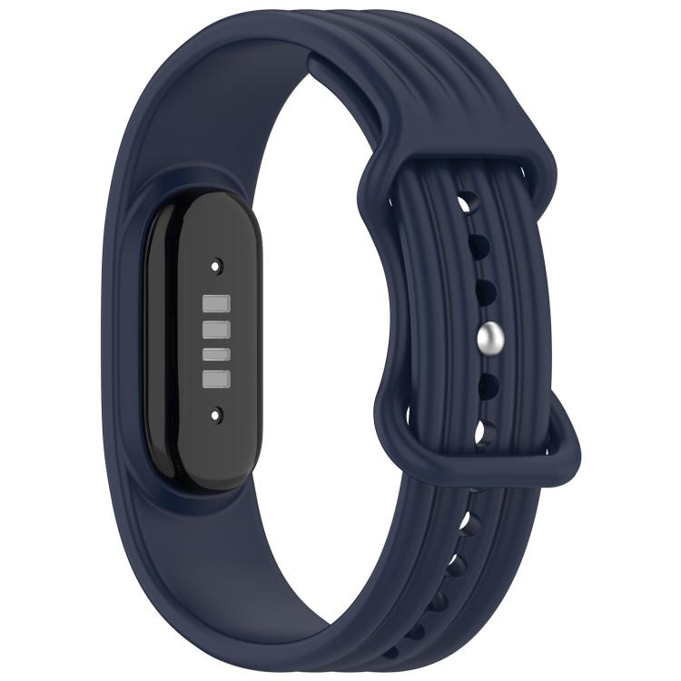 Vertical Texture Butterfly Buckle Solid Color Silicone Watch Band, For Google Fitbit Air