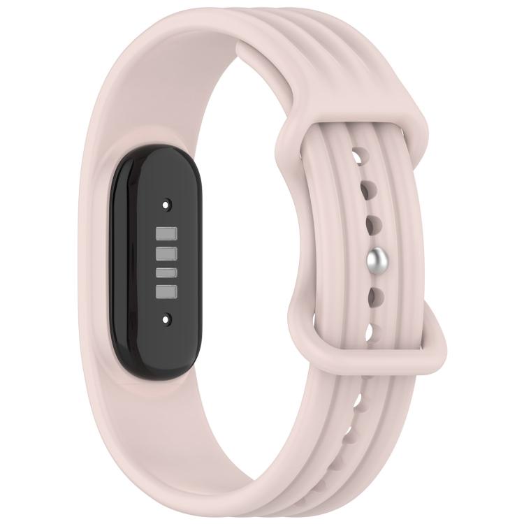 Vertical Texture Butterfly Buckle Solid Color Silicone Watch Band, For Google Fitbit Air