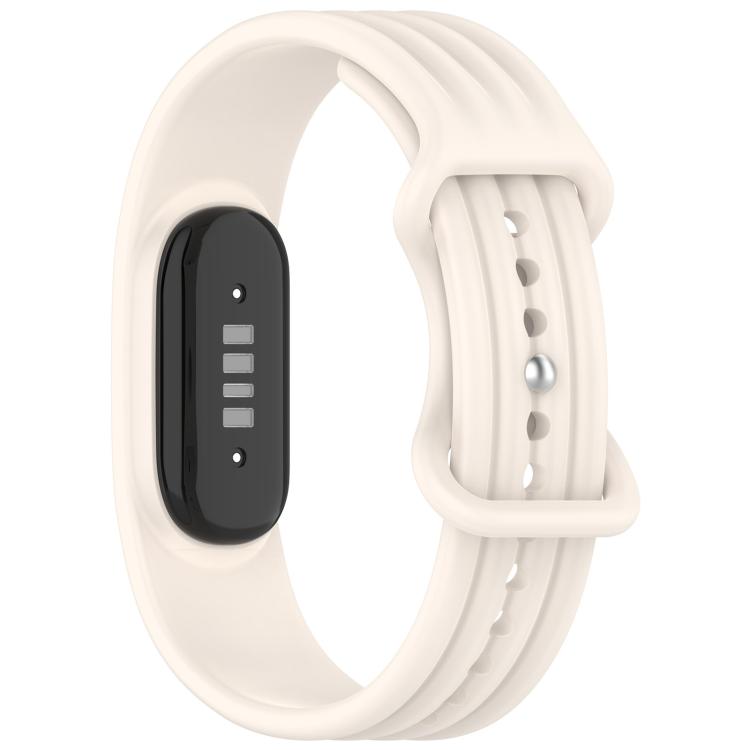 Vertical Texture Butterfly Buckle Solid Color Silicone Watch Band, For Google Fitbit Air