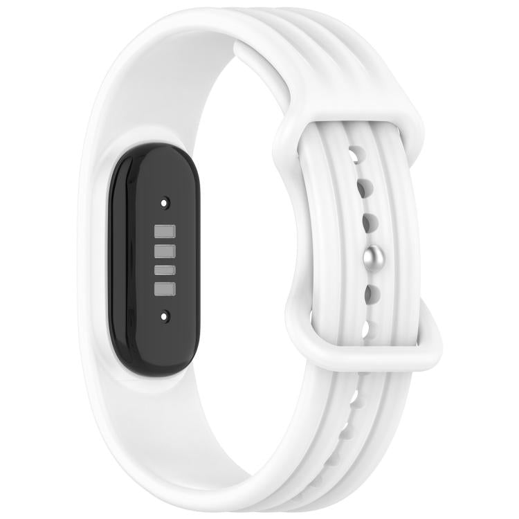 Vertical Texture Butterfly Buckle Solid Color Silicone Watch Band, For Google Fitbit Air
