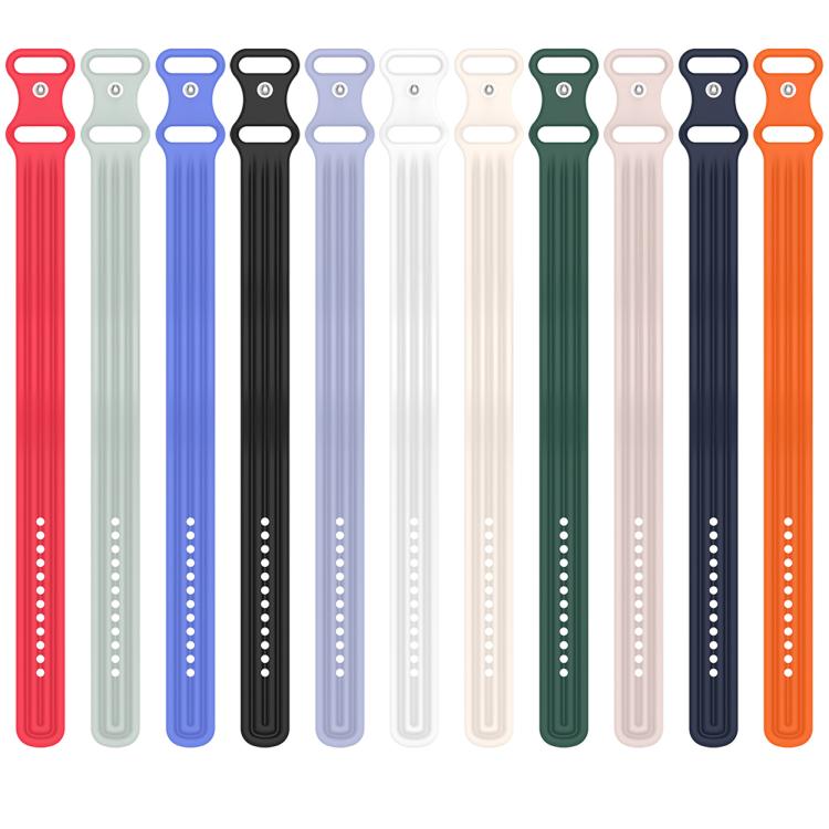 Vertical Texture Butterfly Buckle Solid Color Silicone Watch Band, For Google Fitbit Air