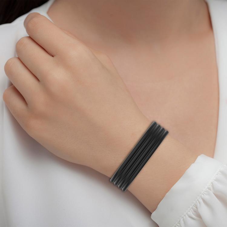 Vertical Texture Butterfly Buckle Solid Color Silicone Watch Band, For Google Fitbit Air