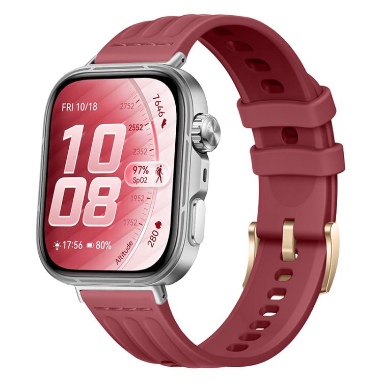 One Line Triple Loop Design Solid Color Silicone Watch Band, For Huawei Watch Fit 5 / Fit 5 Pro / Fit 4