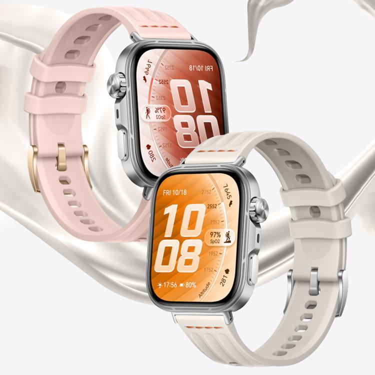 One Line Triple Loop Design Solid Color Silicone Watch Band, For Huawei Watch Fit 5 / Fit 5 Pro / Fit 4