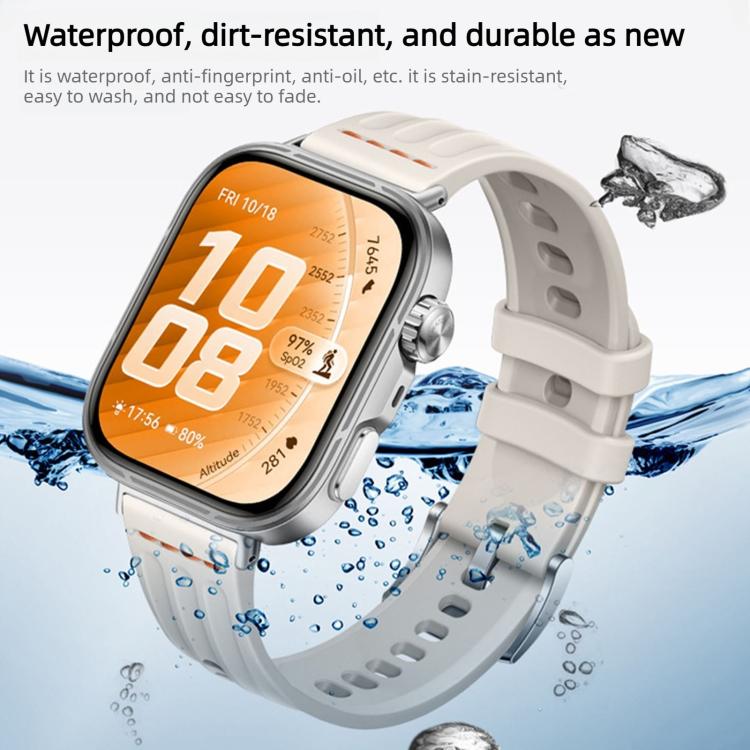 One Line Triple Loop Design Solid Color Silicone Watch Band, For Huawei Watch Fit 5 / Fit 5 Pro / Fit 4
