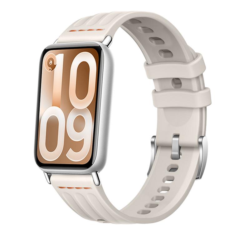 One Line Triple Loop Design Solid Color Silicone Watch Band, For Xiaomi Band 10 Pro / Redmi Watch 6 / 5