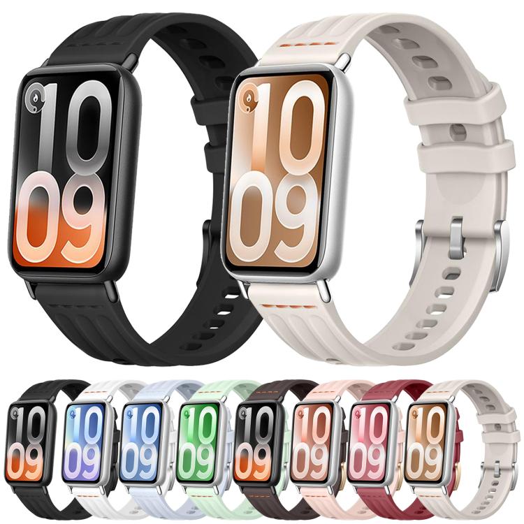 One Line Triple Loop Design Solid Color Silicone Watch Band, For Xiaomi Band 10 Pro / Redmi Watch 6 / 5