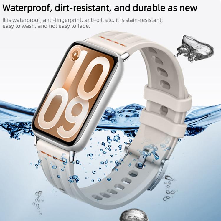 One Line Triple Loop Design Solid Color Silicone Watch Band, For Xiaomi Band 10 Pro / Redmi Watch 6 / 5
