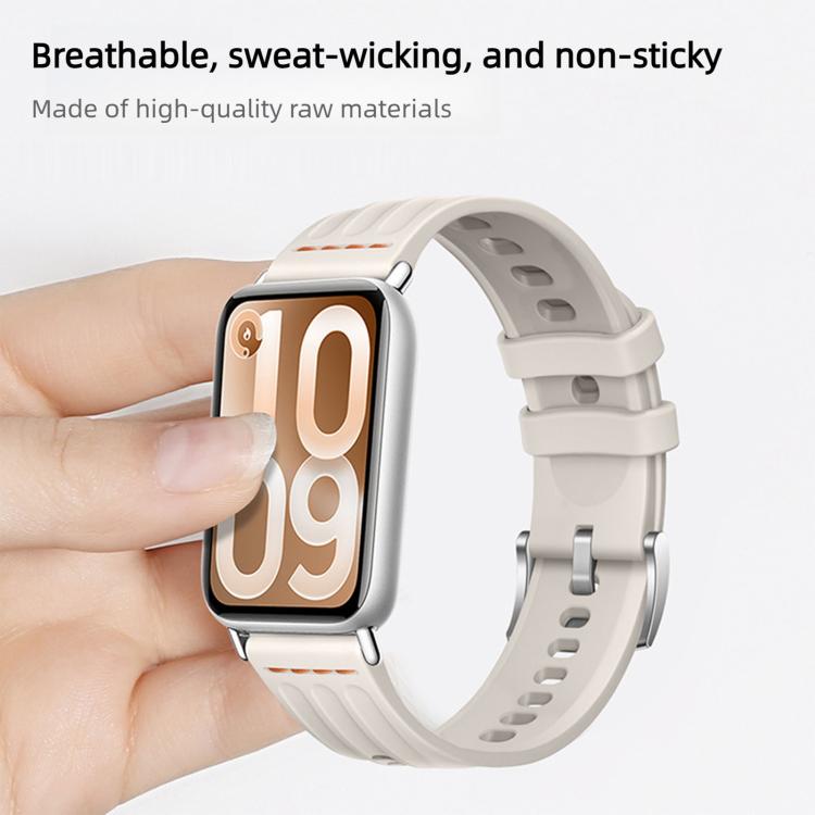 One Line Triple Loop Design Solid Color Silicone Watch Band, For Xiaomi Band 10 Pro / Redmi Watch 6 / 5