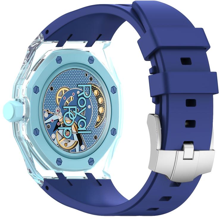 Three O Clock Direction Clear Plastic Case Integrated Silicone Watch Band, For Swatch Royal Pop