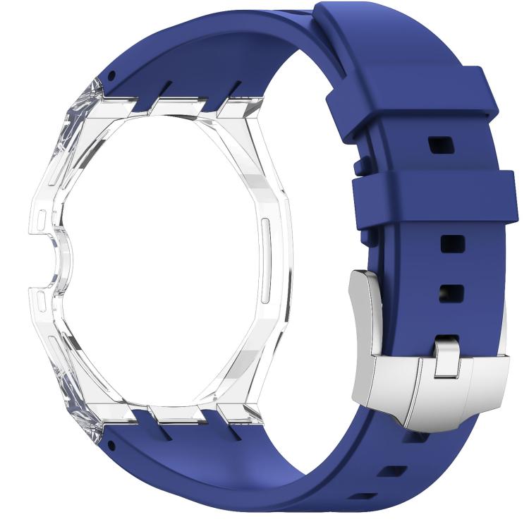 Three O Clock Direction Clear Plastic Case Integrated Silicone Watch Band, For Swatch Royal Pop