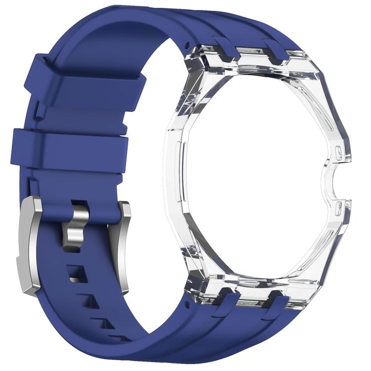 Three O Clock Direction Clear Plastic Case Integrated Silicone Watch Band, For Swatch Royal Pop