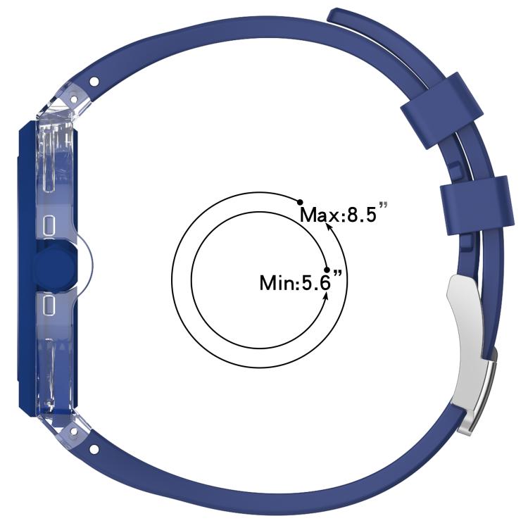 Three O Clock Direction Clear Plastic Case Integrated Silicone Watch Band, For Swatch Royal Pop