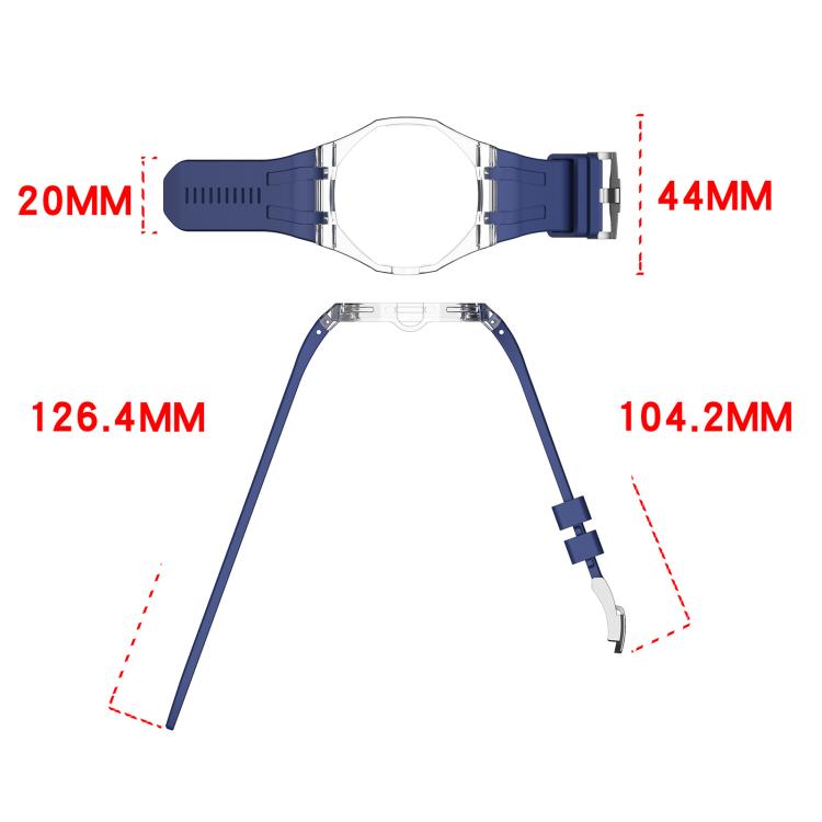 Three O Clock Direction Clear Plastic Case Integrated Silicone Watch Band, For Swatch Royal Pop