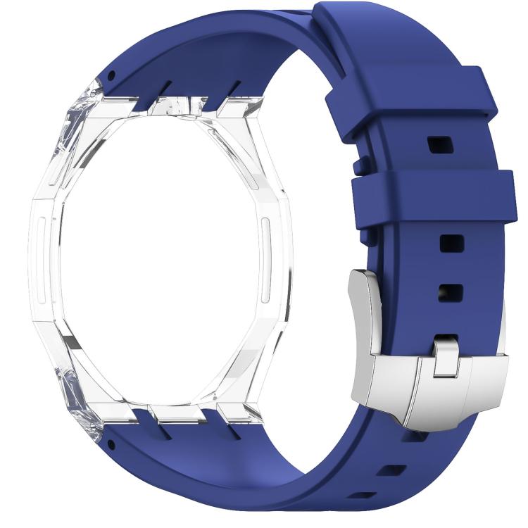 Twelve O Clock Direction Clear Plastic Case Integrated Silicone Watch Band, For Swatch Royal Pop