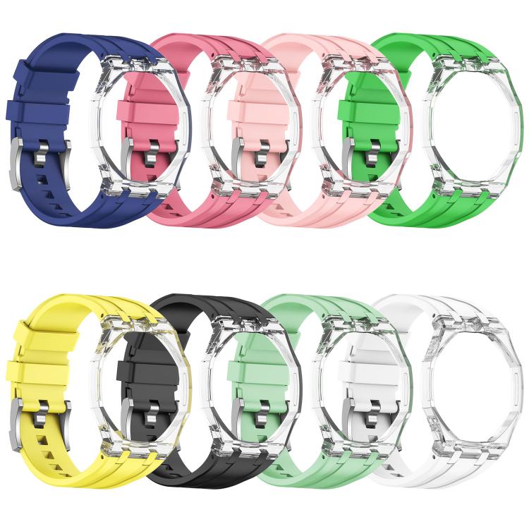 Twelve O Clock Direction Clear Plastic Case Integrated Silicone Watch Band, For Swatch Royal Pop