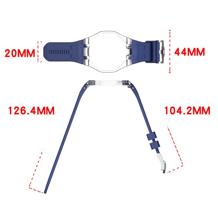 Twelve O Clock Direction Clear Plastic Case Integrated Silicone Watch Band, For Swatch Royal Pop