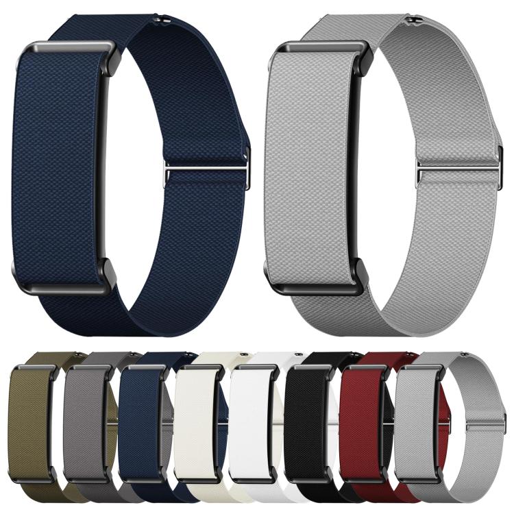Metal Frame Eight-Shaped Buckle Nylon Elastic Watch Band, For Google Fitbit Air
