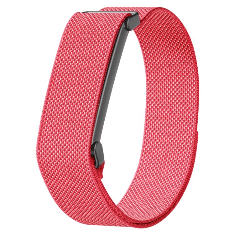 Metal Frame Grid Texture Nylon Hook And Loop Fastener Watch Band, For Google Fitbit Air