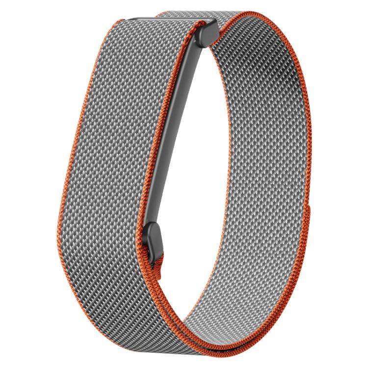Metal Frame Grid Texture Nylon Hook And Loop Fastener Watch Band, For Google Fitbit Air