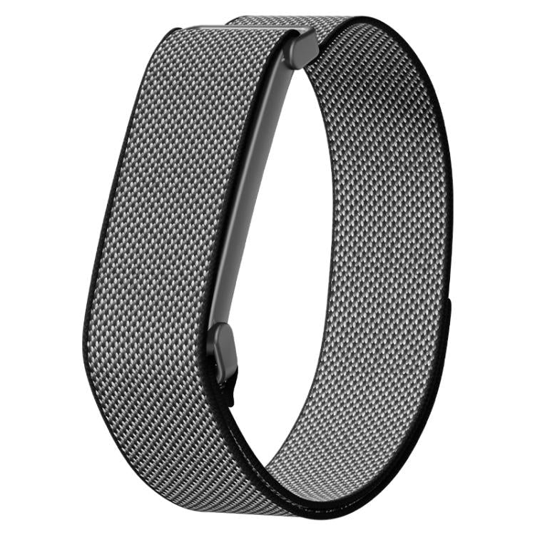 Metal Frame Grid Texture Nylon Hook And Loop Fastener Watch Band, For Google Fitbit Air
