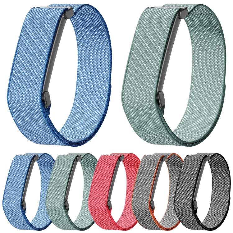 Metal Frame Grid Texture Nylon Hook And Loop Fastener Watch Band, For Google Fitbit Air