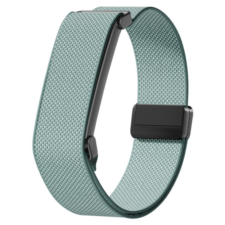 Metal Frame Grid Texture Magnetic Clasp Nylon Elastic Watch Band, For Google Fitbit Air