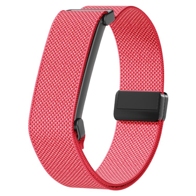Metal Frame Grid Texture Magnetic Clasp Nylon Elastic Watch Band, For Google Fitbit Air