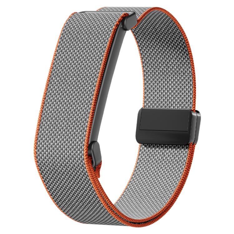 Metal Frame Grid Texture Magnetic Clasp Nylon Elastic Watch Band, For Google Fitbit Air