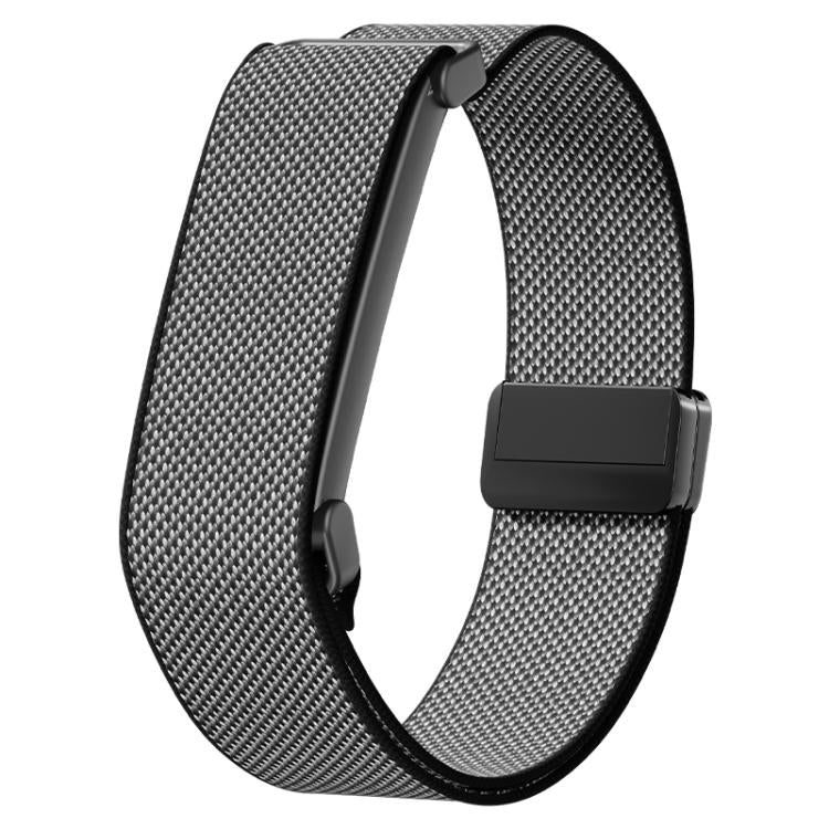 Metal Frame Grid Texture Magnetic Clasp Nylon Elastic Watch Band, For Google Fitbit Air