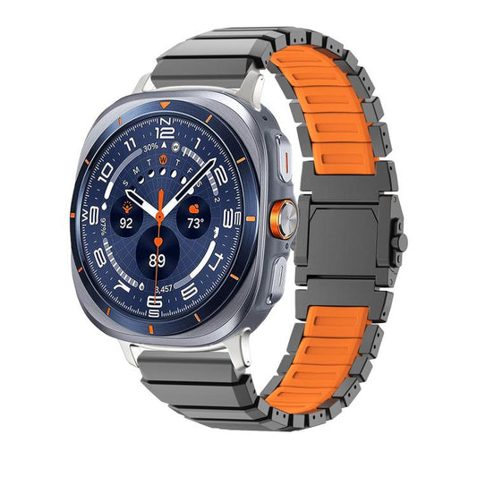 Magnetic Buckle Titanium Metal Hybrid Silicone Watch Band, For Galaxy Watch Ultra2 2026 / 2025 / 1 2024