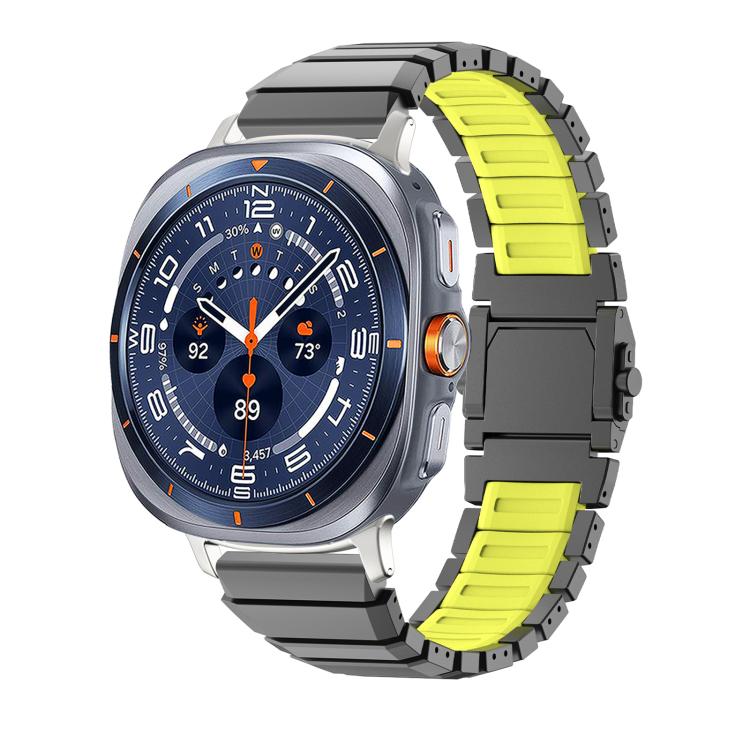 Magnetic Buckle Titanium Metal Hybrid Silicone Watch Band, For Galaxy Watch Ultra 2026-2024