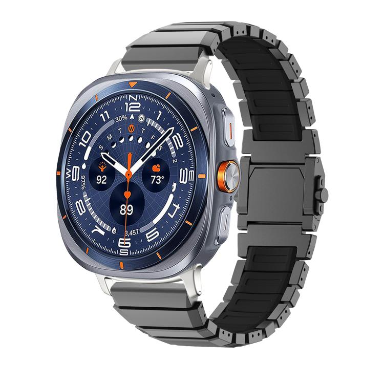 Magnetic Buckle Titanium Metal Hybrid Silicone Watch Band, For Galaxy Watch Ultra 2026-2024