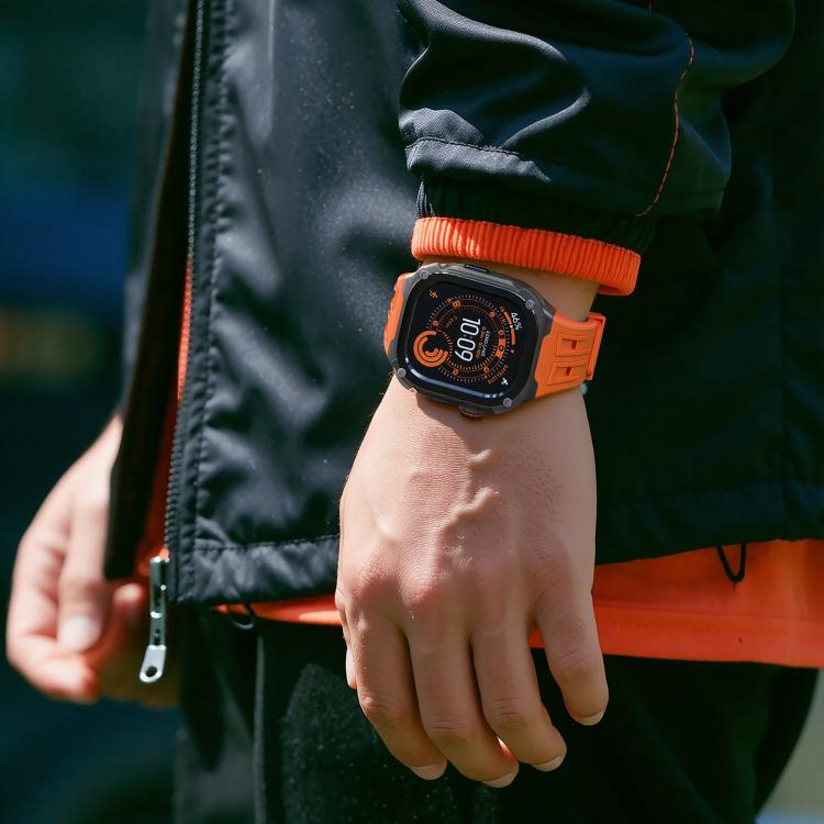 Metal Frame Integrated Solid Color Silicone Watch Band, For Apple Watch Ultra 3 / 2 / 1 49mm