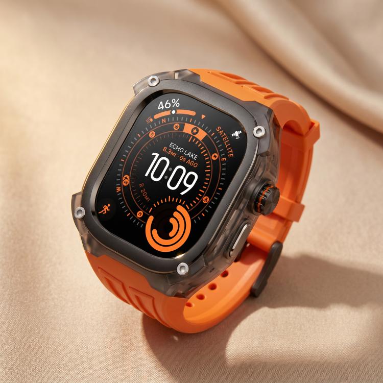 Metal Frame Integrated Solid Color Silicone Watch Band, For Apple Watch Ultra 3 / 2 / 1 49mm