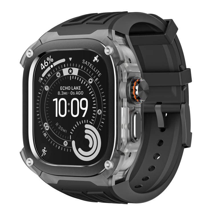 Metal Frame Integrated Solid Color Silicone Watch Band, For Apple Watch Ultra 3 / 2 / 1 49mm