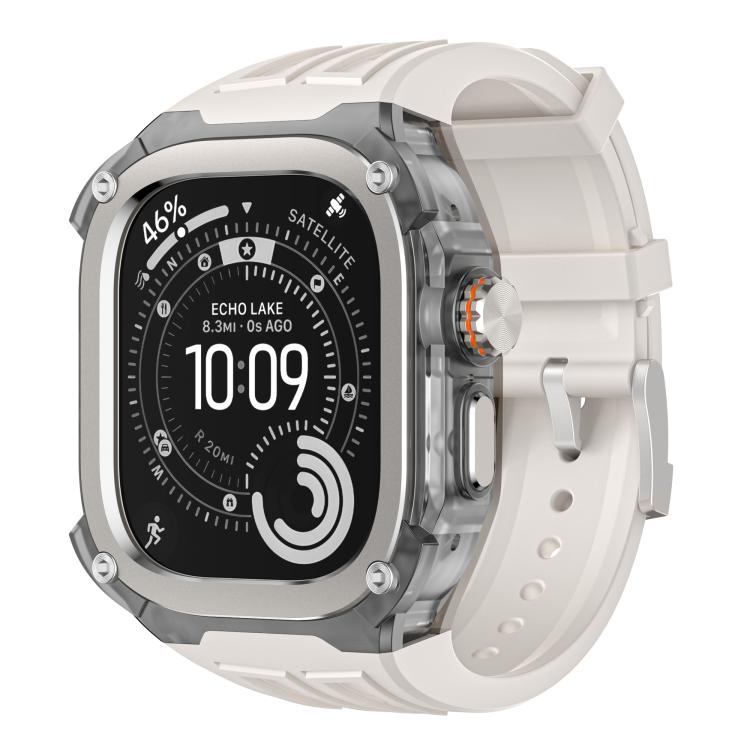 Metal Frame Integrated Solid Color Silicone Watch Band, For Apple Watch Ultra 3 / 2 / 1 49mm