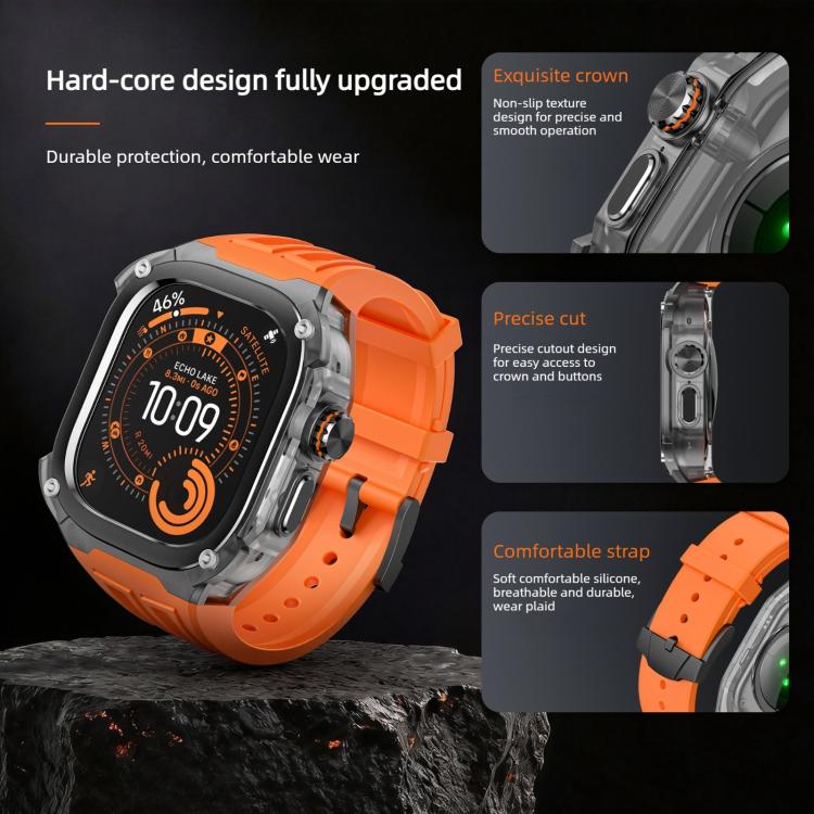 Metal Frame Integrated Solid Color Silicone Watch Band, For Apple Watch Ultra 3 / 2 / 1 49mm