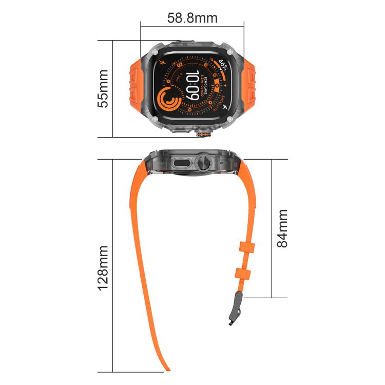 Metal Frame Integrated Solid Color Silicone Watch Band, For Apple Watch Ultra 3 / 2 / 1 49mm