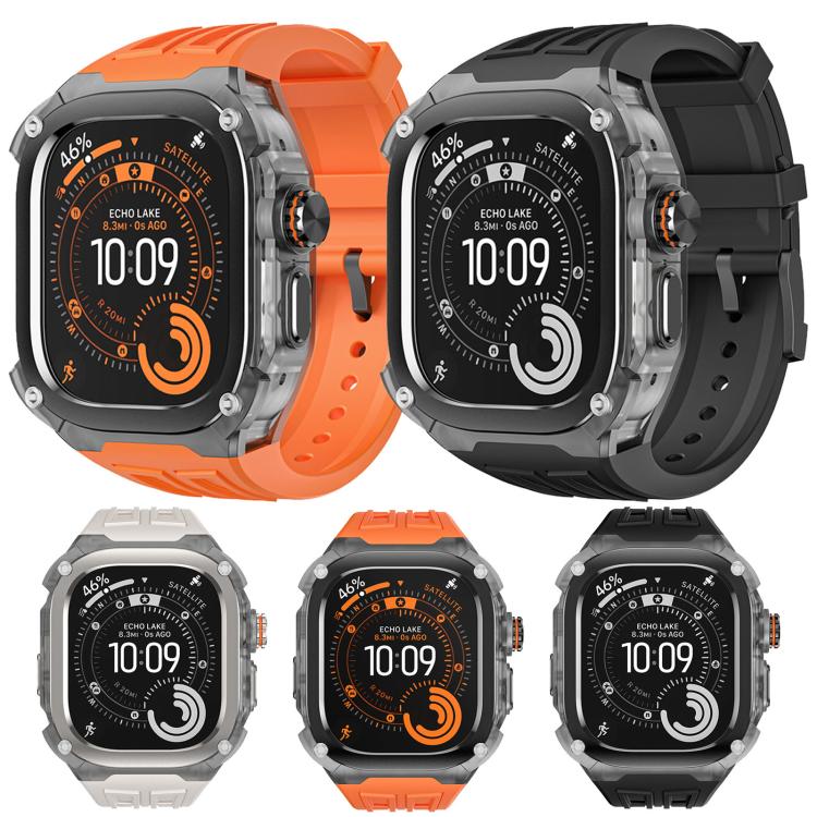 Metal Frame Integrated Solid Color Silicone Watch Band, For Apple Watch Ultra 3 / 2 / 1 49mm