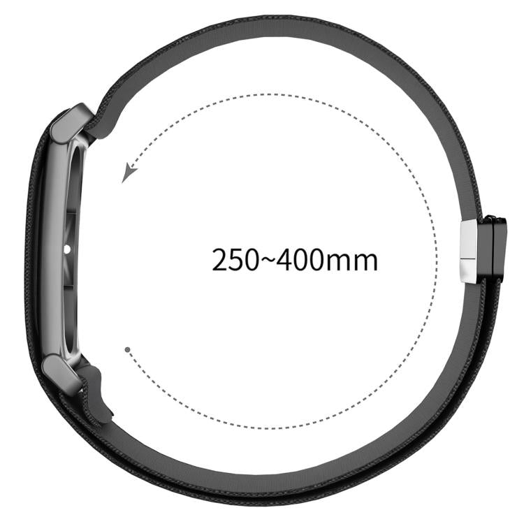 Metal Frame Magnetic Clasp Nylon Elastic Arm Band, For Google Fitbit Air