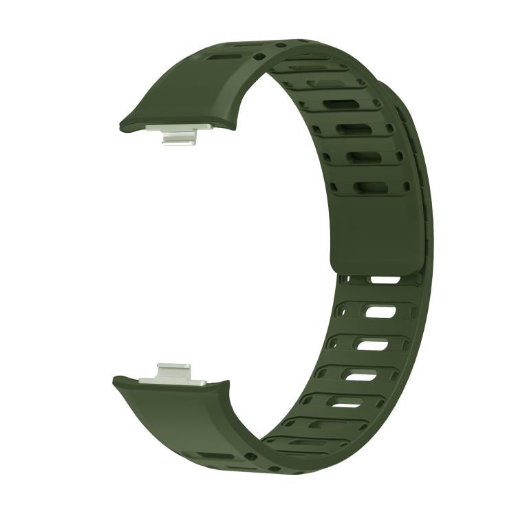 Nail Buckle Magnetic Two Color Silicone Watch Band, For Xiaomi Band 10 Pro / Redmi Watch 6 / 5