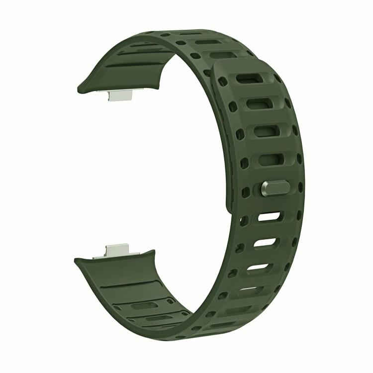 Nail Buckle Magnetic Two Color Silicone Watch Band, For Xiaomi Band 10 Pro / Redmi Watch 6 / 5