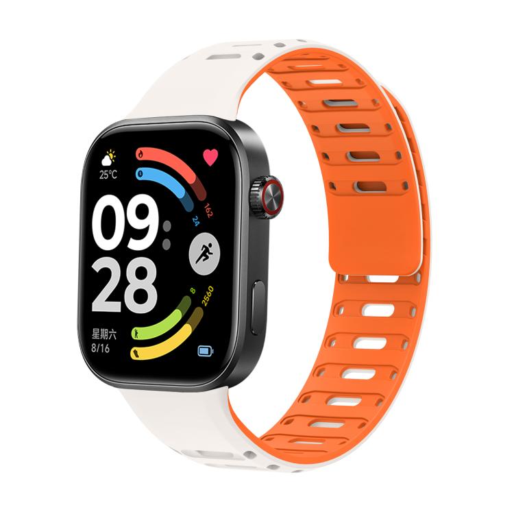 Nail Buckle Magnetic Two Color Silicone Watch Band, For Xiaomi Band 10 Pro / Redmi Watch 6 / 5