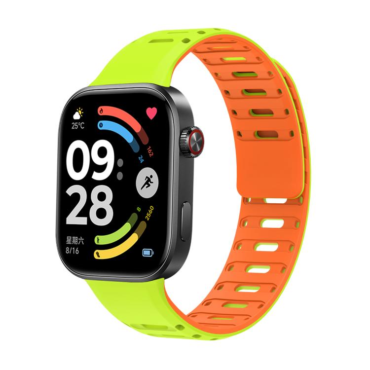 Nail Buckle Magnetic Two Color Silicone Watch Band, For Xiaomi Band 10 Pro / Redmi Watch 6 / 5