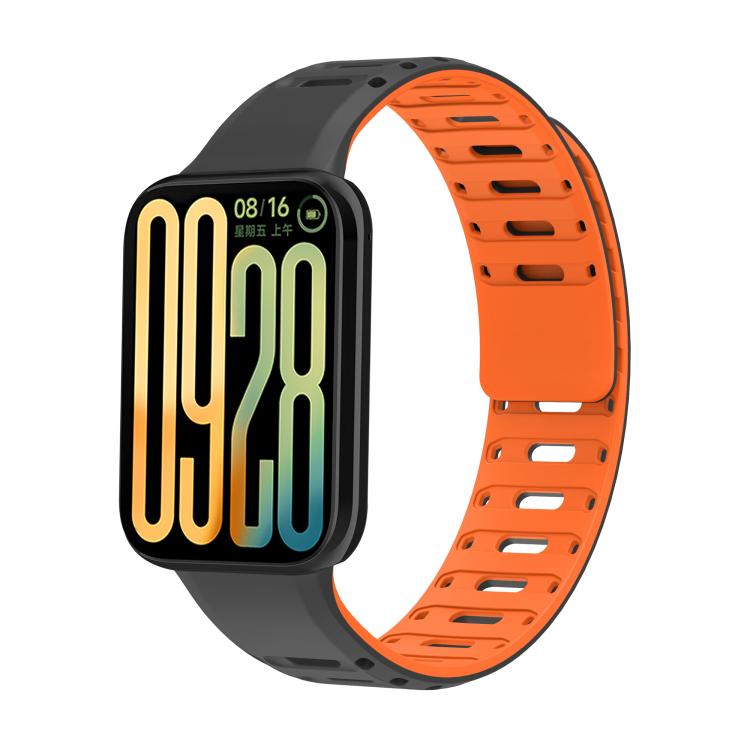 Nail Buckle Magnetic Two Color Silicone Watch Band, For Xiaomi Band 10 Pro / Redmi Watch 6 / 5
