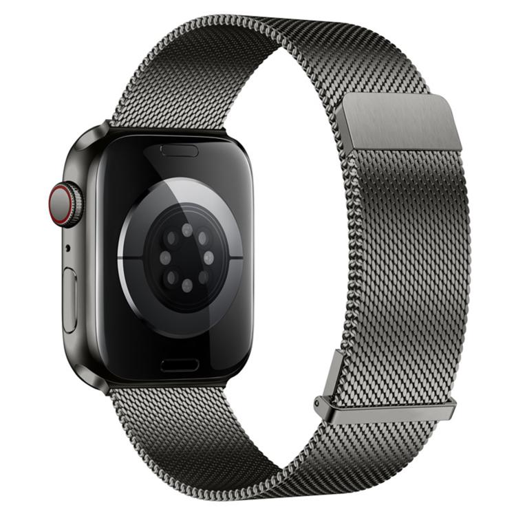 Plain Two-Section Dual Magnetic Milanese Metal Watch Band, For Apple Watch 46mm / 49mm / 45mm / 44mm, For Apple Watch 42mm / 41mm / 40mm / 38mm
