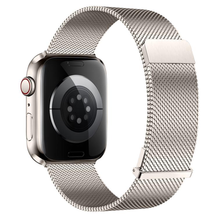 Plain Two-Section Dual Magnetic Milanese Metal Watch Band, For Apple Watch 46mm / 49mm / 45mm / 44mm, For Apple Watch 42mm / 41mm / 40mm / 38mm
