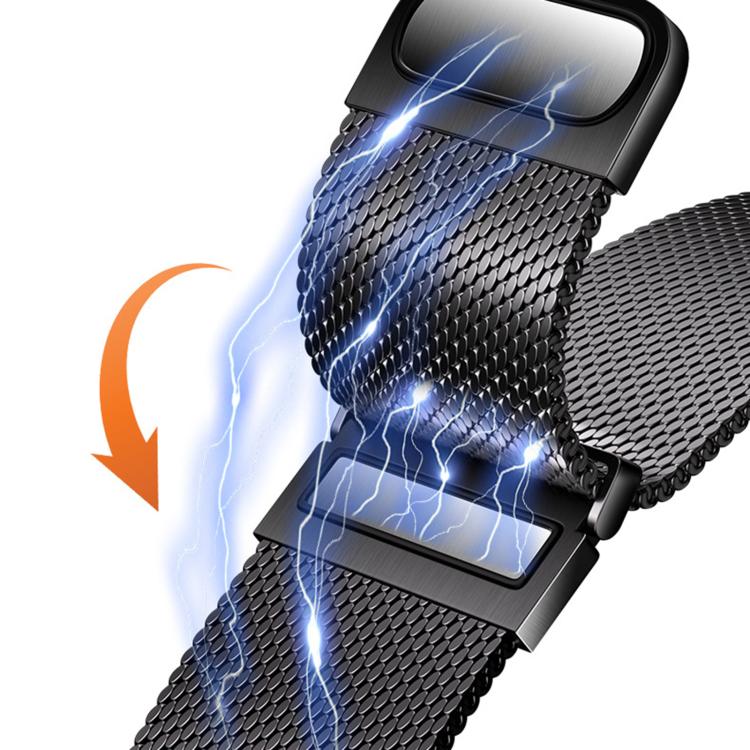 Plain Two-Section Dual Magnetic Milanese Metal Watch Band, For Apple Watch 46mm / 49mm / 45mm / 44mm, For Apple Watch 42mm / 41mm / 40mm / 38mm